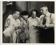 Moe Howard Personally Owned 10 x 8 Glossy Photo From the 1934 Three Stooges Film Three Little Pigskins -- Very Good Condition